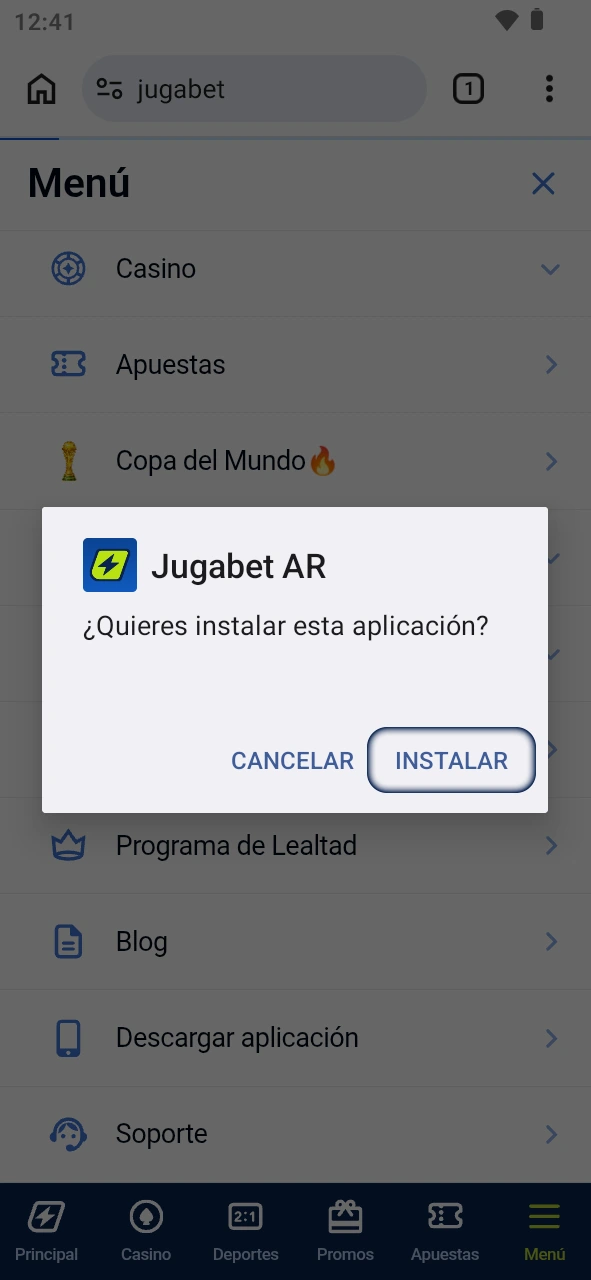 Terminá el proceso en tu Android y abrí la app de JugaBet.