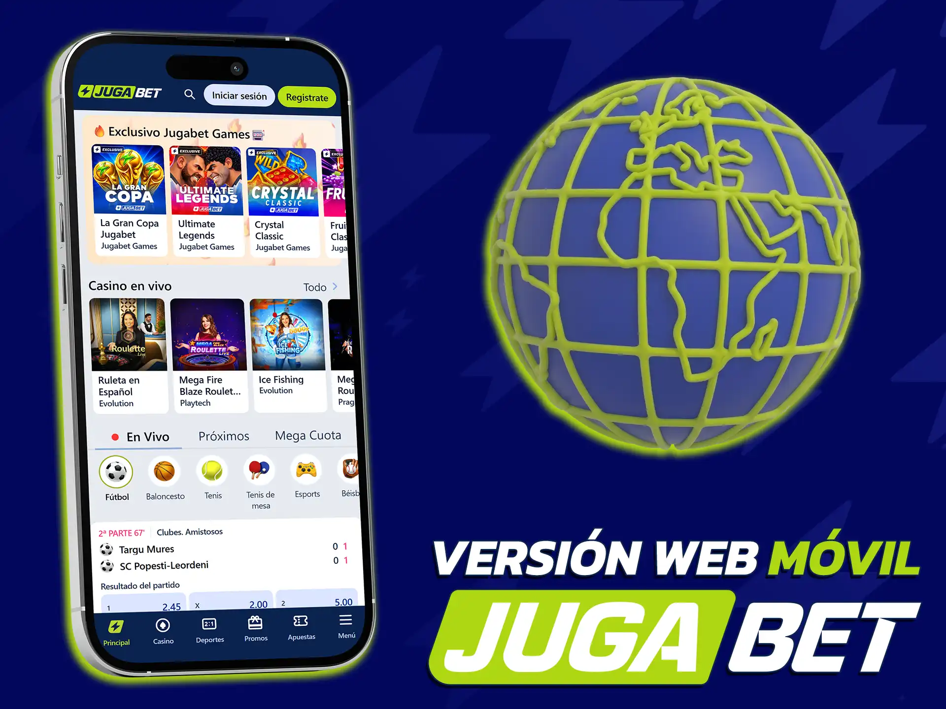 Accedé desde el navegador móvil si evitás instalar la app de JugaBet.
