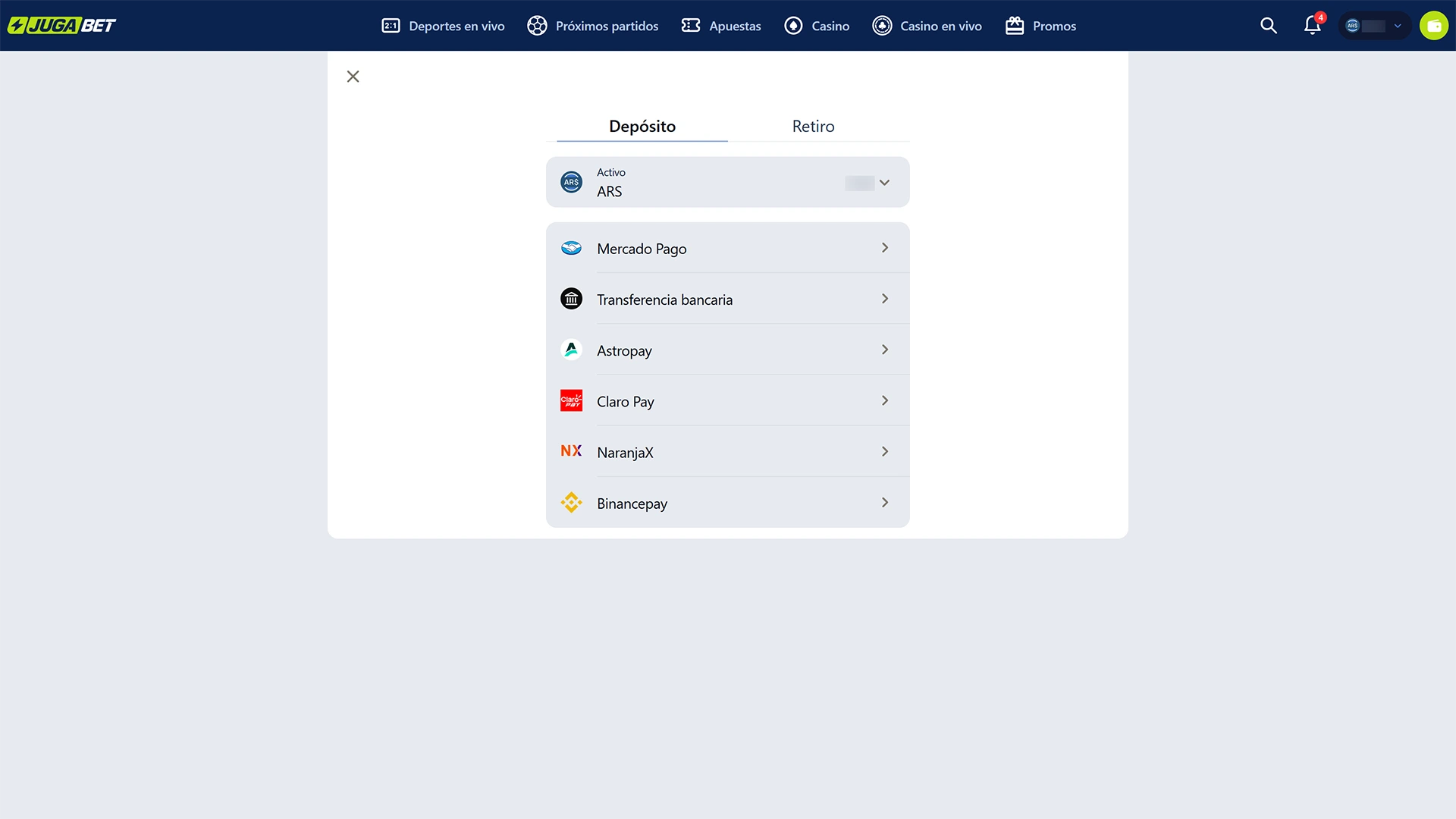 Añade fondos para apostar en increíbles torneos de esports en JugaBet.