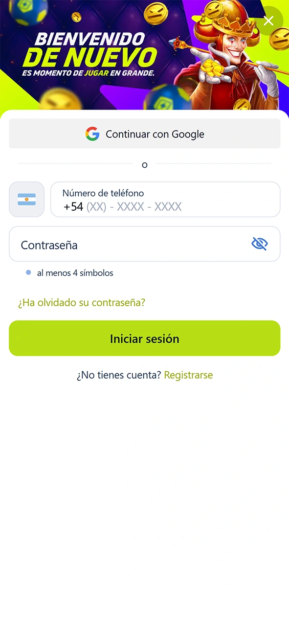 Inicia sesión rápidamente para empezar a apostar al fútbol en JugaBet.