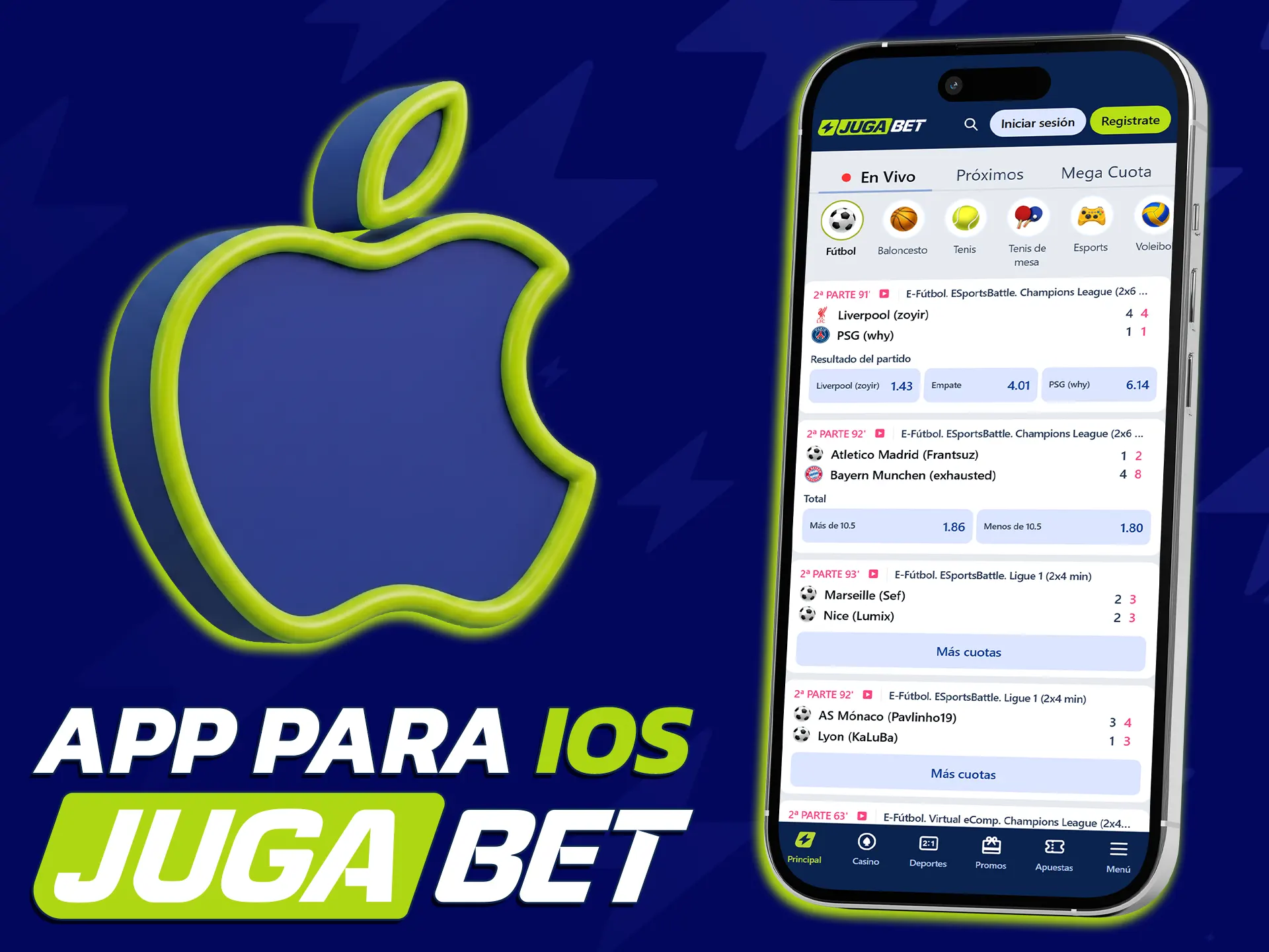 Obtén la app para iOS y lleva a JugaBet contigo siempre.