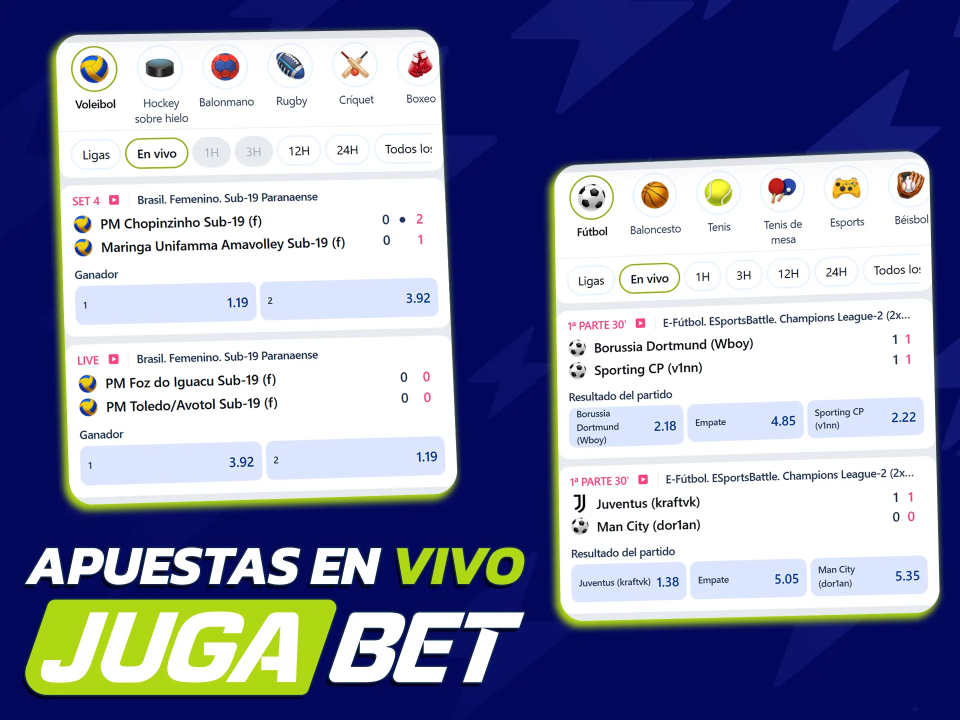Pronostica en tiempo real con las cuotas dinámicas de JugaBet Argentina.