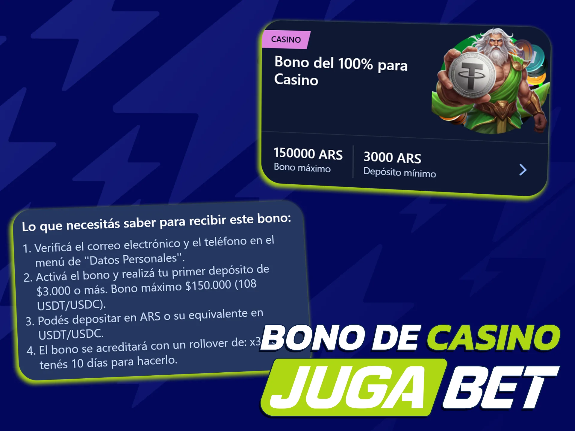 Consigue un bono para disfrutar del casino en JugaBet.