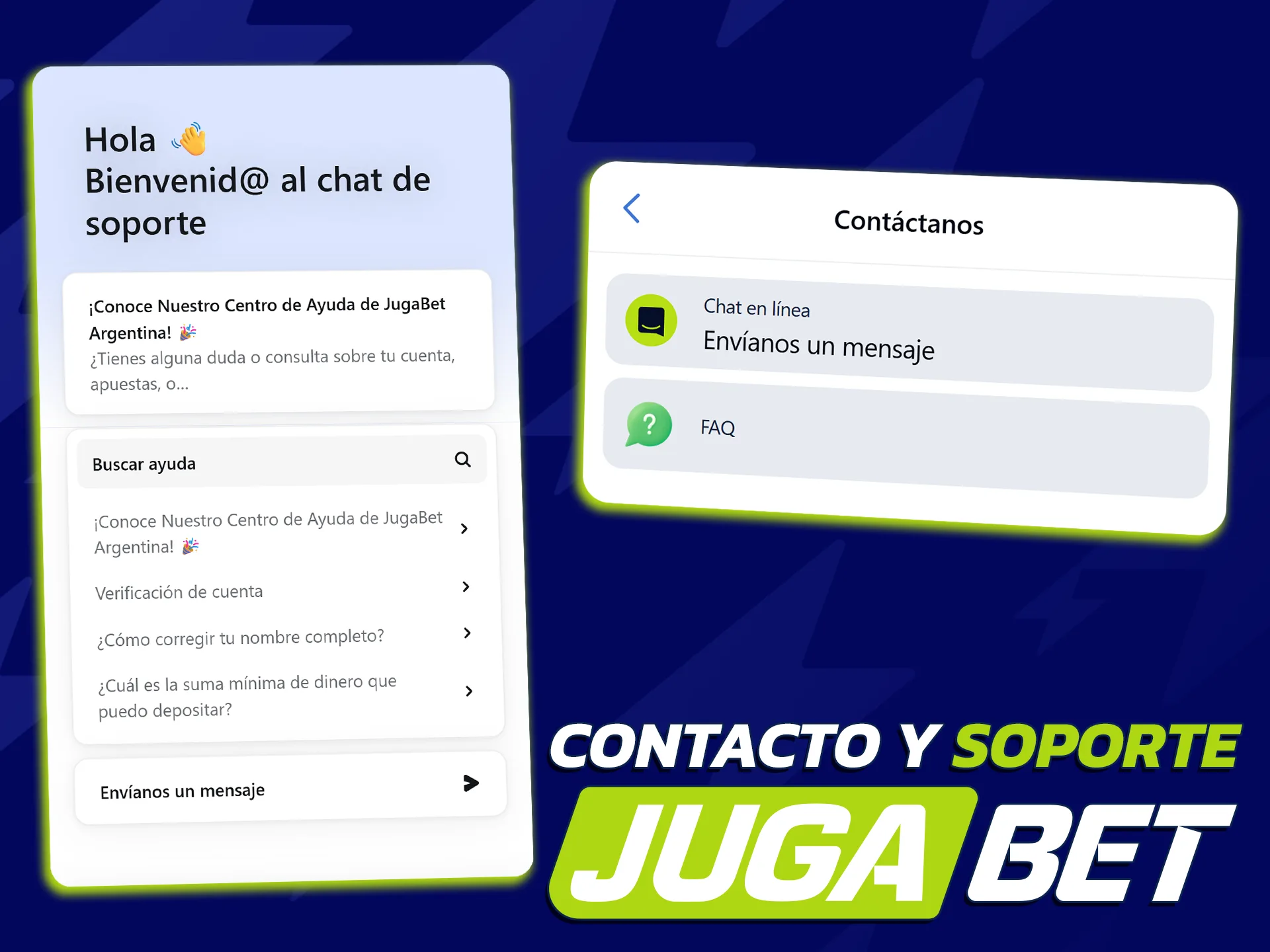 Comunícate con el equipo de soporte de JugaBet ante cualquier duda.