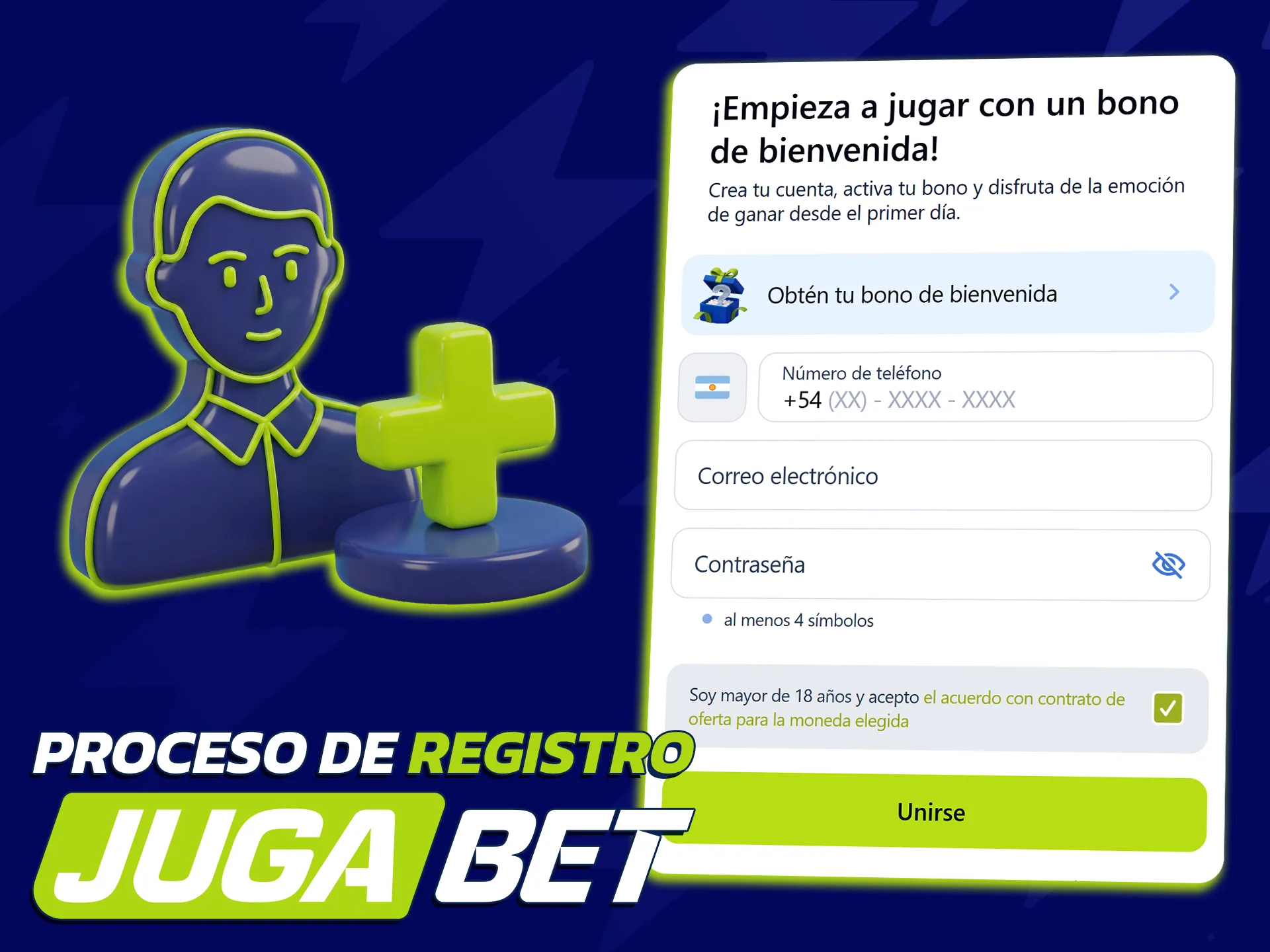 Crea tu cuenta en JugaBet rápidamente para comenzar a ganar.