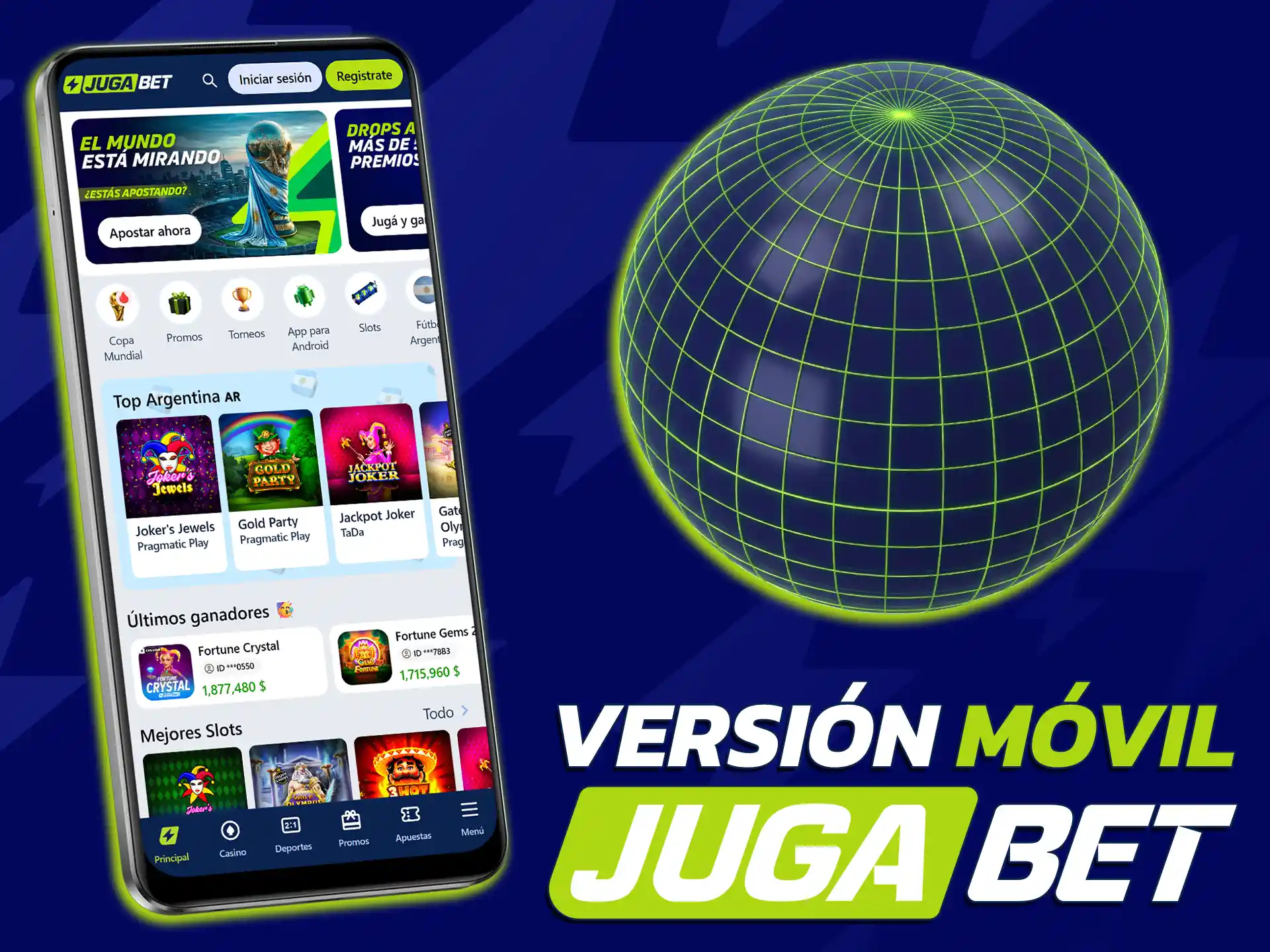 Navega por la versión móvil de JugaBet sin descargar software adicional.