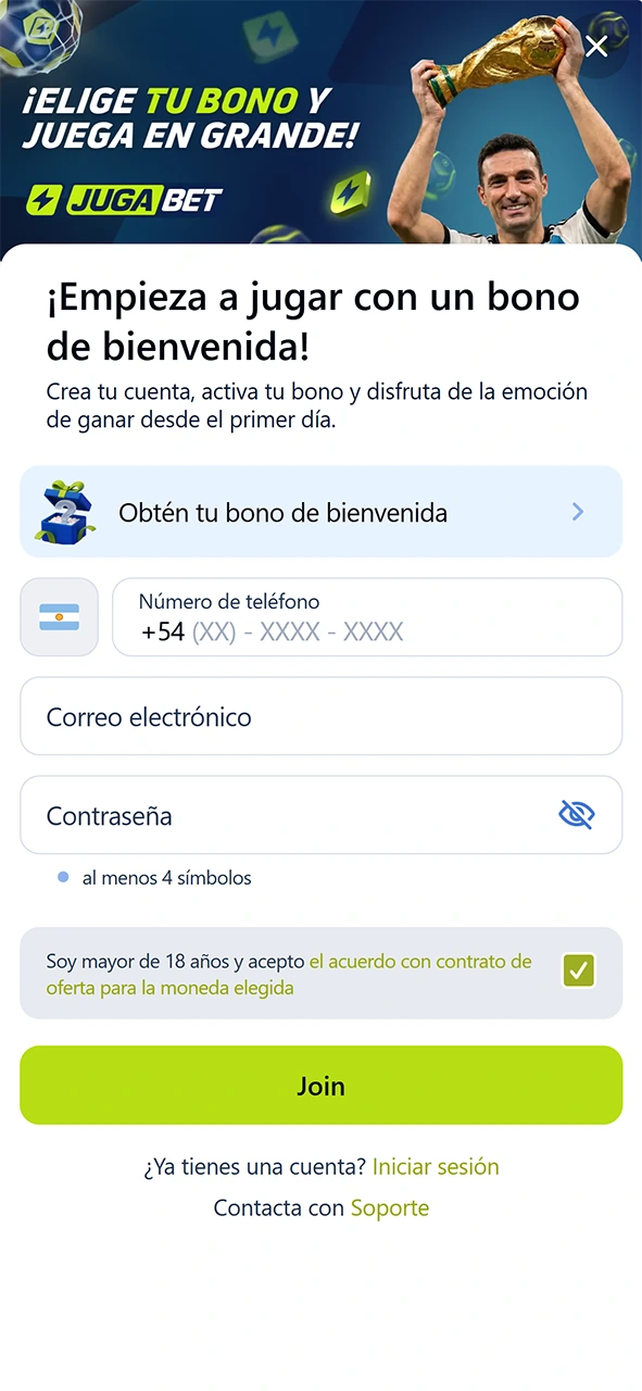 Regístrate rápidamente para comenzar a apostar al tenis en JugaBet.